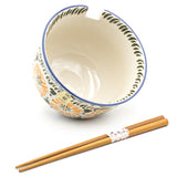 Bowl With / Chopstick - 5.25"D x 3.75"H / 7.85"L