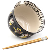 Lucky Cat Bowl With Chopsticks - 18fl. oz. / 5"D x 3.75"H