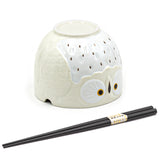 Owl Bowl With/Chopsticks-18 fl. oz. / 5"D x 4"H/Chopsticks 8.85"L