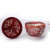 BOWL W/CONDIMENT DIV-LID & CHOPS (rd)