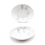 Japanese Floral Leaf Pattern Ceramic Bowl Set 5pc - 6.5"L x 5.25"W x 1.35"H