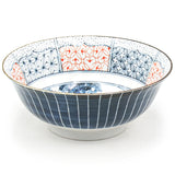 Japanese Bowl With Chopsticks Set for 2, The Great Wave off Kanagawa 8.15"D x 3.25"H /