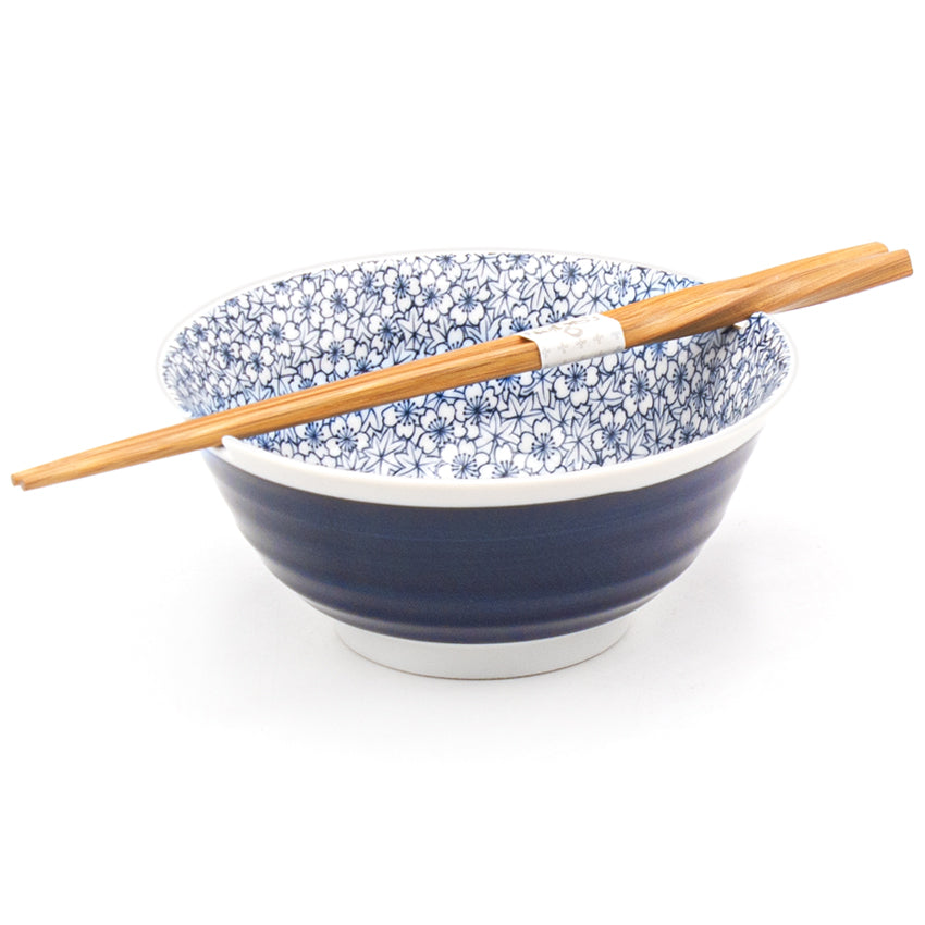 Japanese Bowl with Chopsticks - 5.75"D x 2.5"H