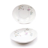 Japanese Floral Leaf Pattern Ceramic Bowl Set 5pc - 6.5"L x 5.25"W x 1.35"H