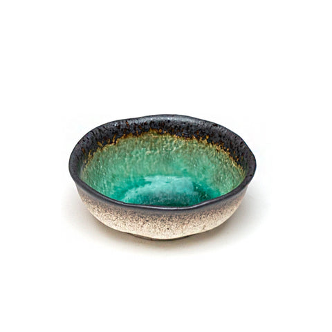Turquoise Glazed Japanese Medium Bowl 5"Dx1.75"H