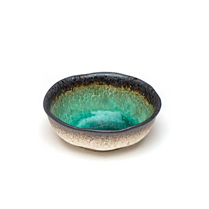 Turquoise Glazed Japanese Medium Bowl 5"Dx1.75"H