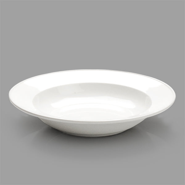 White Ceramic Rim Pasta Bowl -