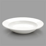 White Ceramic Rim Pasta Bowl -