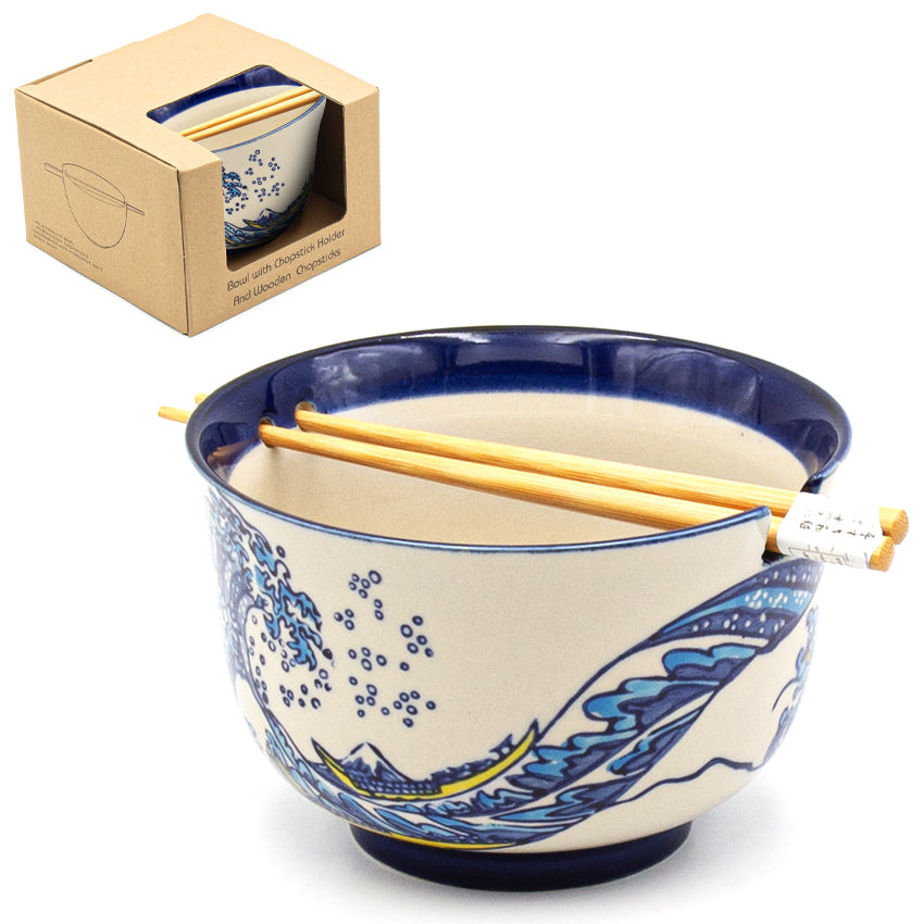 Bowl with Chopsticks - 6"D x 3.85"H