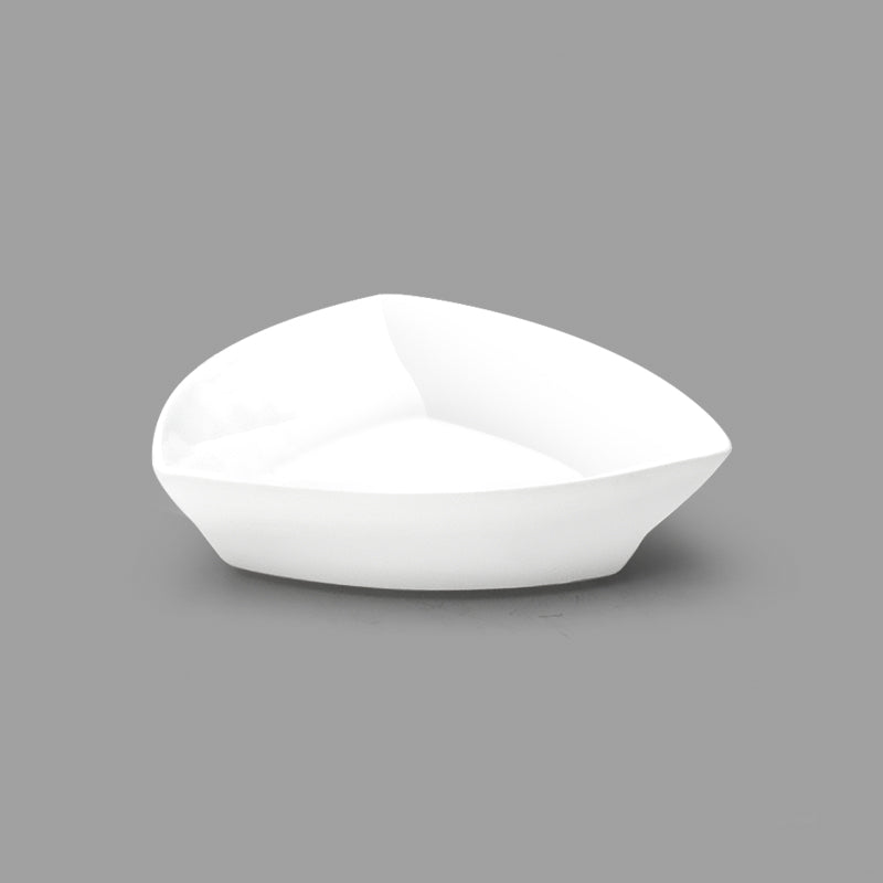 White Ceramic Triangle Medium Bowl - 6"D x 1.5"H