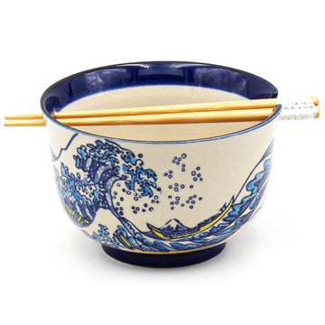 Bowl with Chopsticks - 6"D x 3.85"H