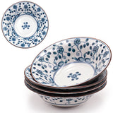Porcelain Smll Bowl Set - 5pc / Bush Clover Pattern Flower / 4.65"D x 1.35"H