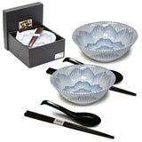 36oz. 7.75"D x 3"H 2PC BOWL SET W/CHOPSTICKS / SPOONS