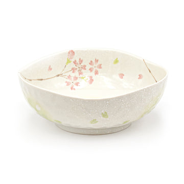 Japanese Medium Bowl - Sakura 6.5"Dx2.5"H, Irregular Shape