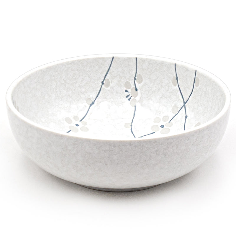 White Blossom Ceramic Noodle Bowl — 7½ in (K578-WP)