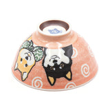 Japanese Ceramic Rice Bowl Shiba Inu Dog Pink - 4.5"D x 2.4"H