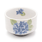 Japanese Matcha Bowl , Blue Flower - 4.5"D x 3"H, 14oz