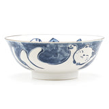 Japanese Noode Bowl Blue Cat - 28 fl. oz. / 7.5"D x 3"H
