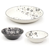 Japanese Deep Plate, Bowl With/Chopstick 5pc 1:2:2