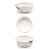Japanese Dessert Bowl Set With Spoon 5pc - Bowl : 4.65"D x 2"H / Plate :  6.25"D x 2"H / Spoon : 5.25"L