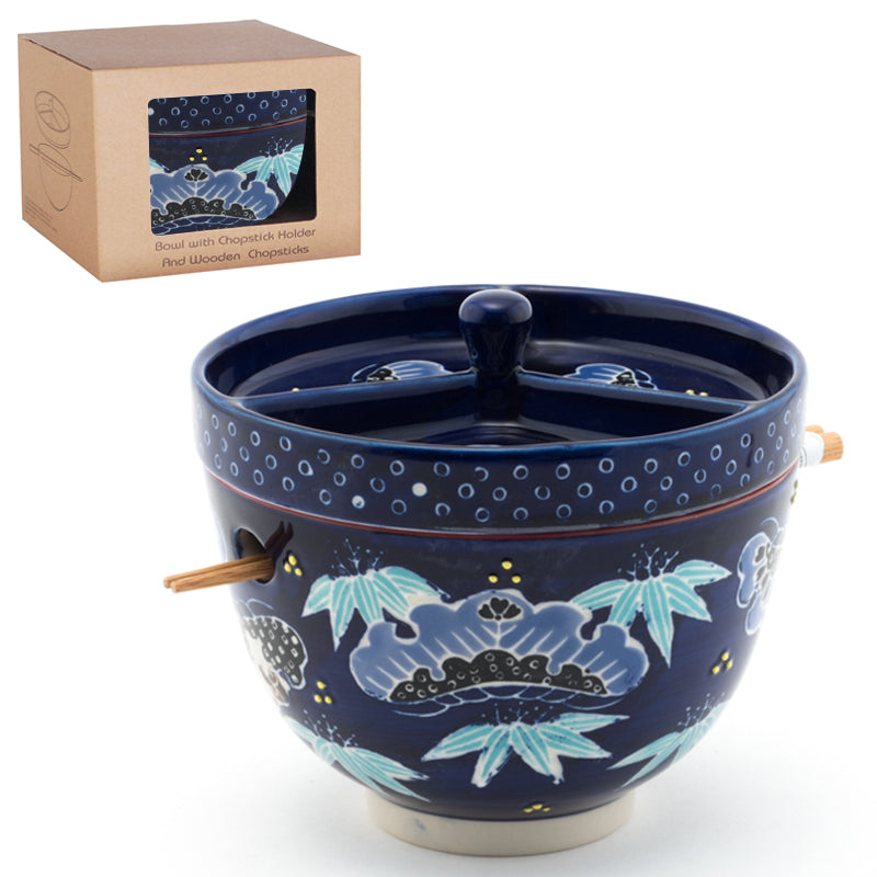 BOWL W/CHOPSTICK & 6.25"D x 4"H (bu)