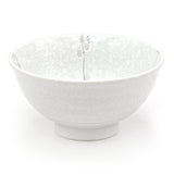 Japanese Deep Medium Bowl -Sumie Soshun, White Sakura