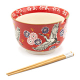 Bowl with Chopsticks - 6"D x 3.85"H