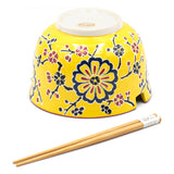 Bowl with Chopsticks - 6"D x 3.85"H