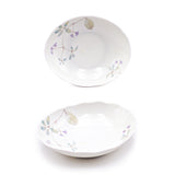 Japanese Floral Leaf Pattern Ceramic Bowl Set 5pc - 6.5"L x 5.25"W x 1.35"H