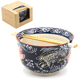 Bowl with Chopsticks - 6"D x 3.85"H