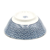 Japanese Large Bowl Luck Cat, Blue - 37 fl. oz. / 7.65"D x 2.85"H
