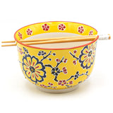 Bowl with Chopsticks - 6"D x 3.85"H