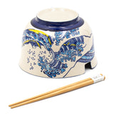 Bowl with Chopsticks - 6"D x 3.85"H