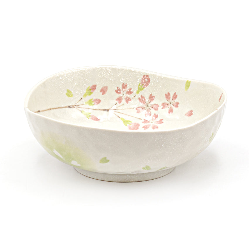 Japanese Medium Bowl - Sakura 6.5"Dx2.5"H, Irregular Shape