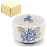 Japanese Matcha Bowl , Blue Flower - 4.5"D x 3"H, 14oz