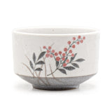 Japanese Matcha Bowl, Red Flower - 4.5"D x 3"H, 14oz