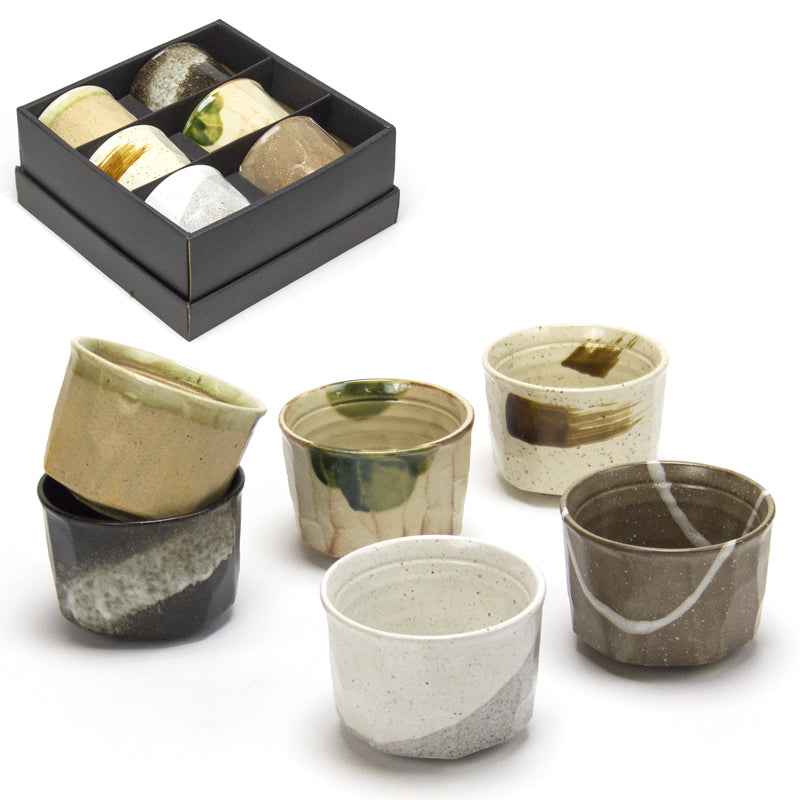Japanese Small Bowl Set 6pc - 2.75"D x 3.75"H