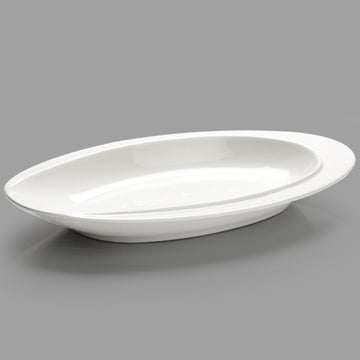 12" OVAL BOWL shallow (wt)