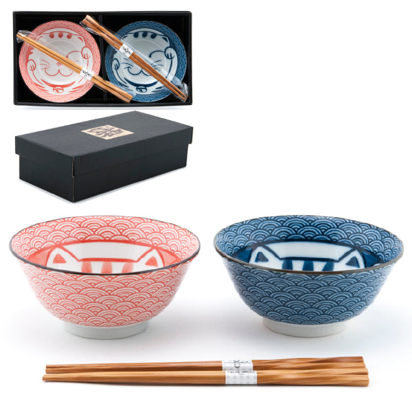 5.75"Dx2.5"H BOWL 2PC W/CHPSTICKS SET