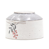 Japanese Matcha Bowl, Red Flower - 4.5"D x 3"H, 14oz