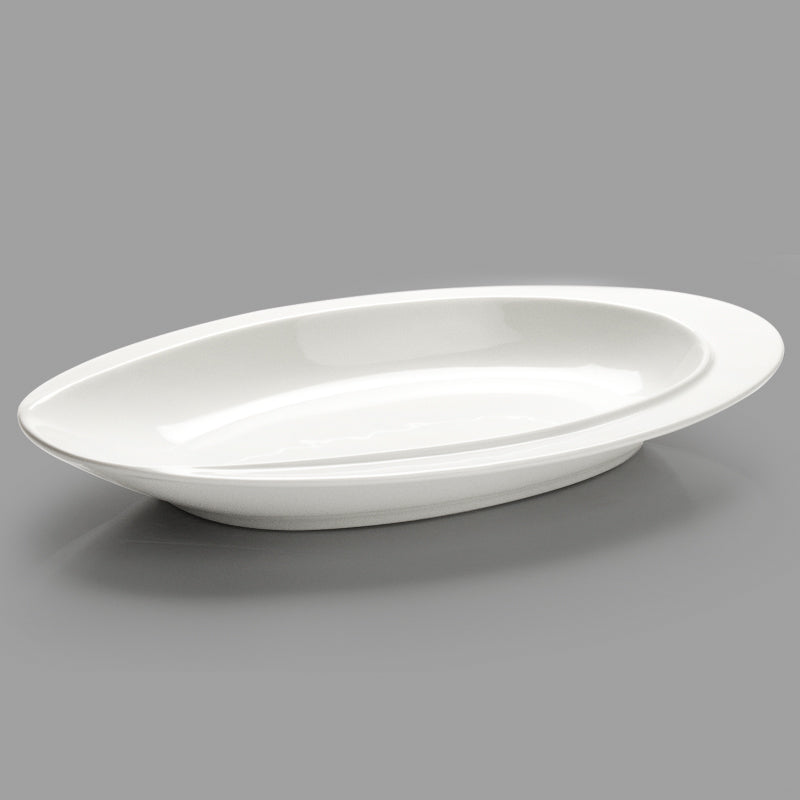 12" OVAL BOWL shallow (wt)