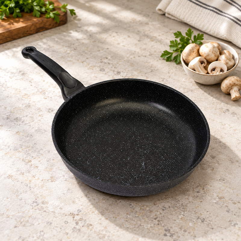 11" Durastone Marble Cast Aluminum Frying Pan — A consistent marble appearance