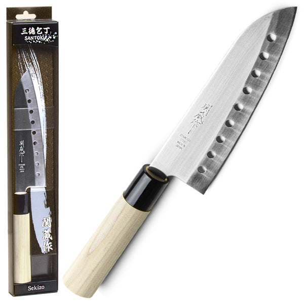 COOKING KNIFE Santoku W/HOLES S/S 11.75"(6.5)