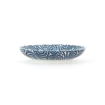 5.25" Round Porcelain Plate, Blue