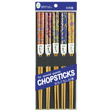Floral Wooden Chopstick Set, 5 Pairs