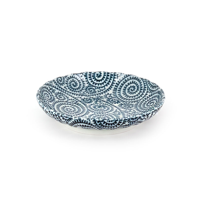 5.25" Round Porcelain Plate, Blue