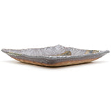 9.65" Square Ceramic Plate, Dark Brown, Silver, Gray