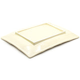 15.5" x 11.65" Rectangular Ceramic Plate, Beige, Brown