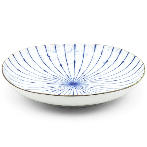 9" Ceramic Dinner Plate, Blue — Fubuki Tokusa Design