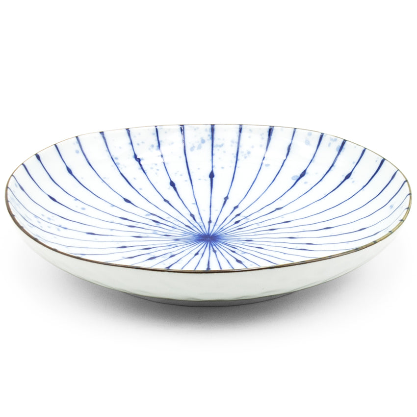 9" Ceramic Dinner Plate, Blue — Fubuki Tokusa Design